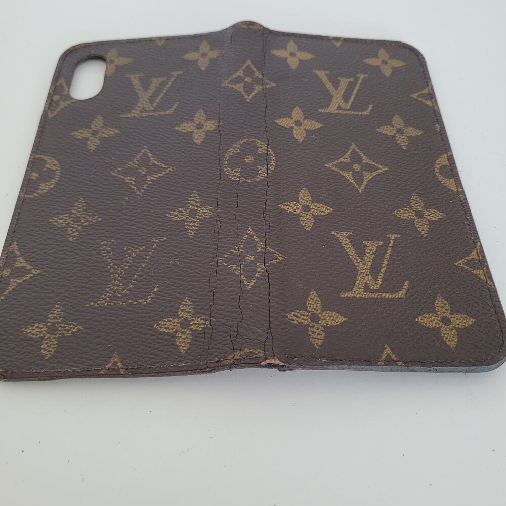Authentic Louis Vuitton LV Monogram Folio iPhone X Case Brown Phone Case - Picture 7 of 12